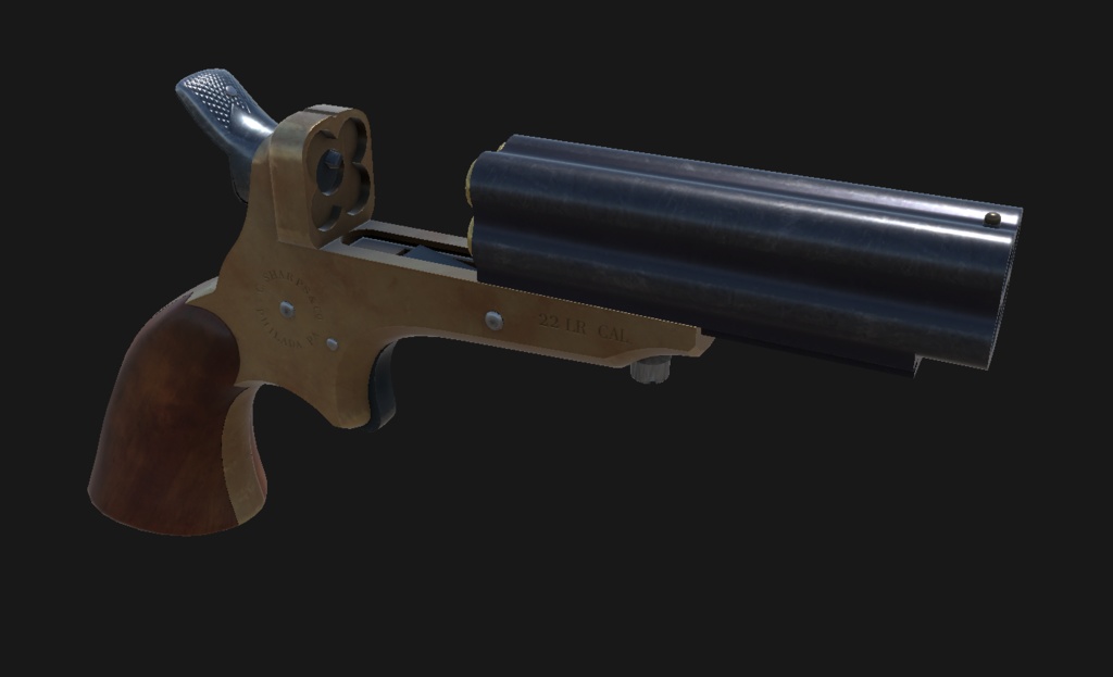 【VRChat想定】Sharps 4 Barrel Derringer