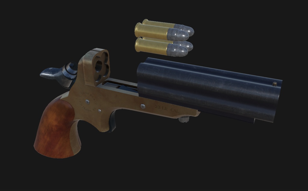 【VRChat想定】Sharps 4 Barrel Derringer