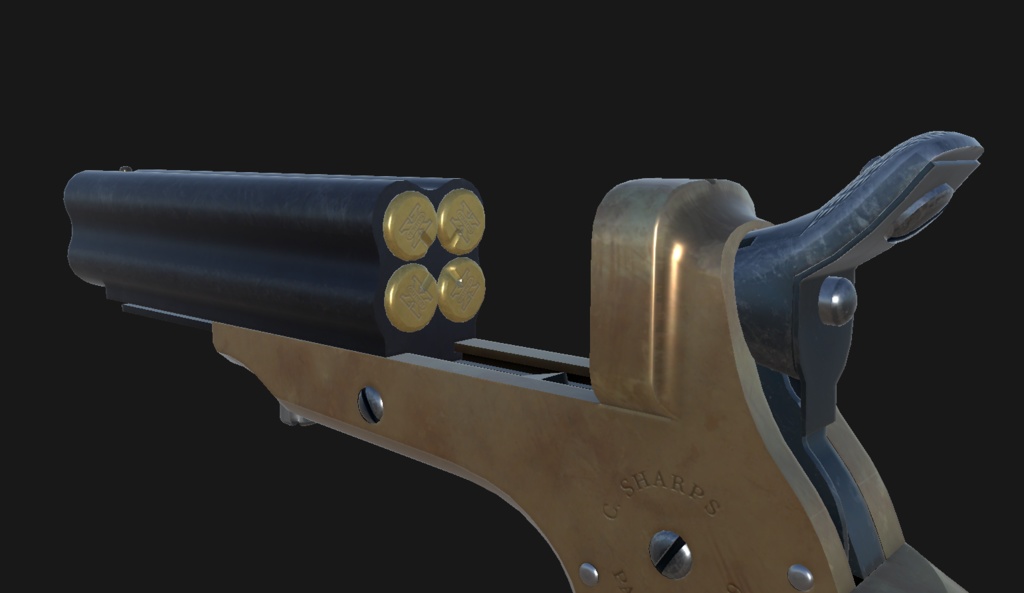 【VRChat想定】Sharps 4 Barrel Derringer