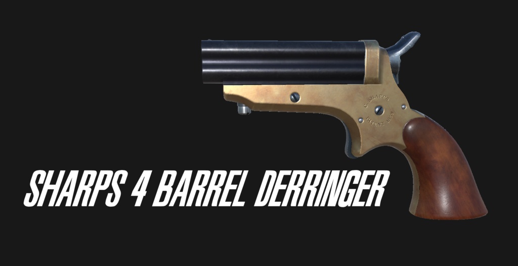 【VRChat想定】Sharps 4 Barrel Derringer