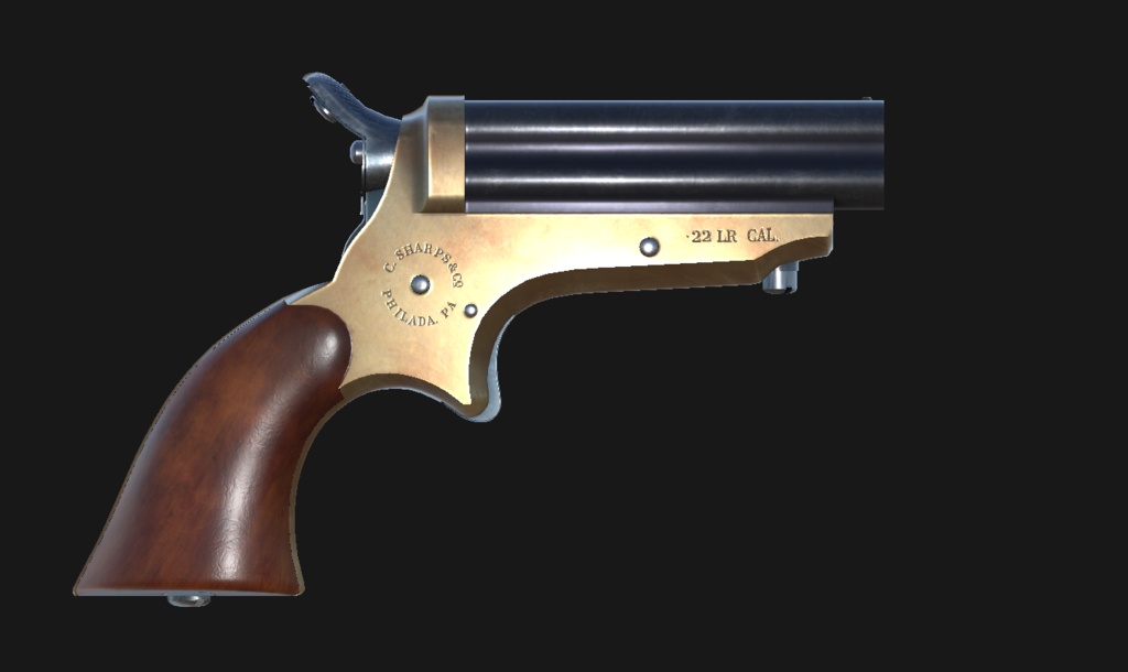 【VRChat想定】Sharps 4 Barrel Derringer