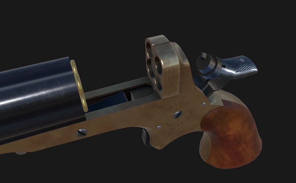【VRChat想定】Sharps 4 Barrel Derringer