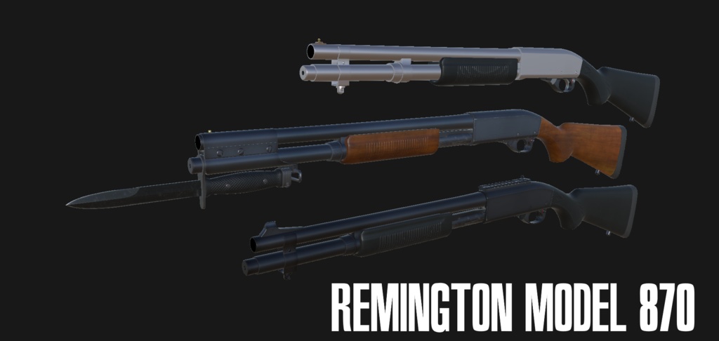 【VRChat想定】Remington Model 870パック