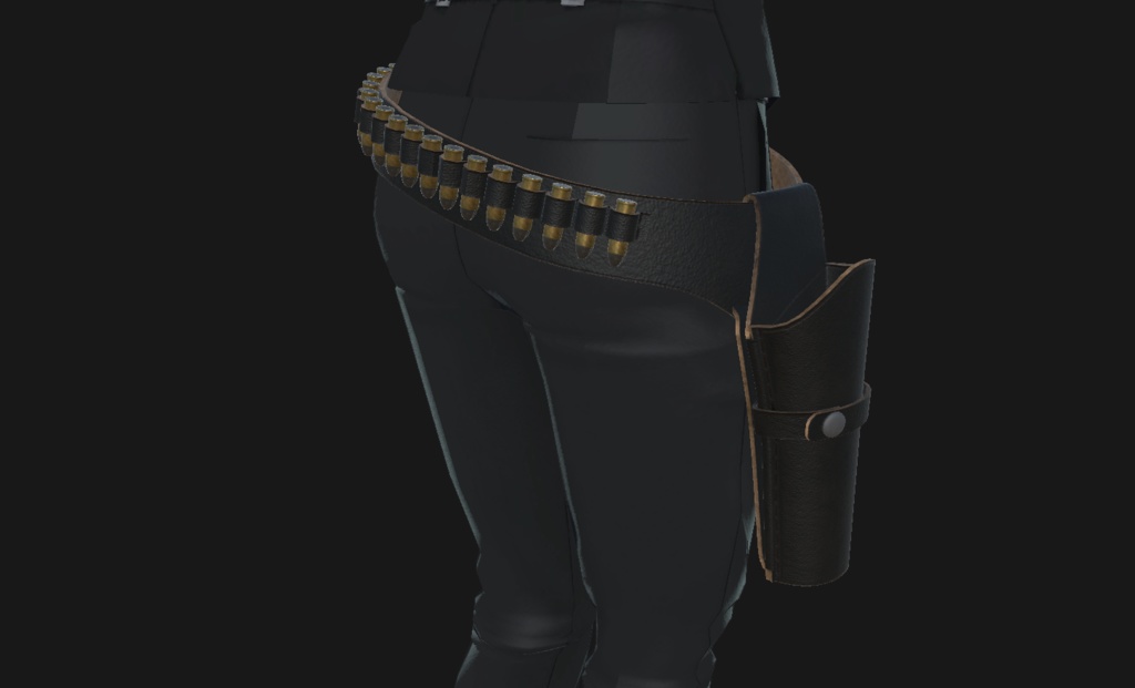 【VRChat想定】ウエスタンガンベルト