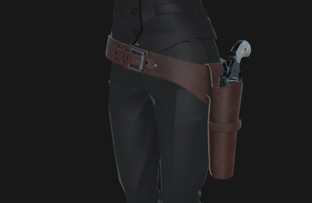 【VRChat想定】ウエスタンガンベルト