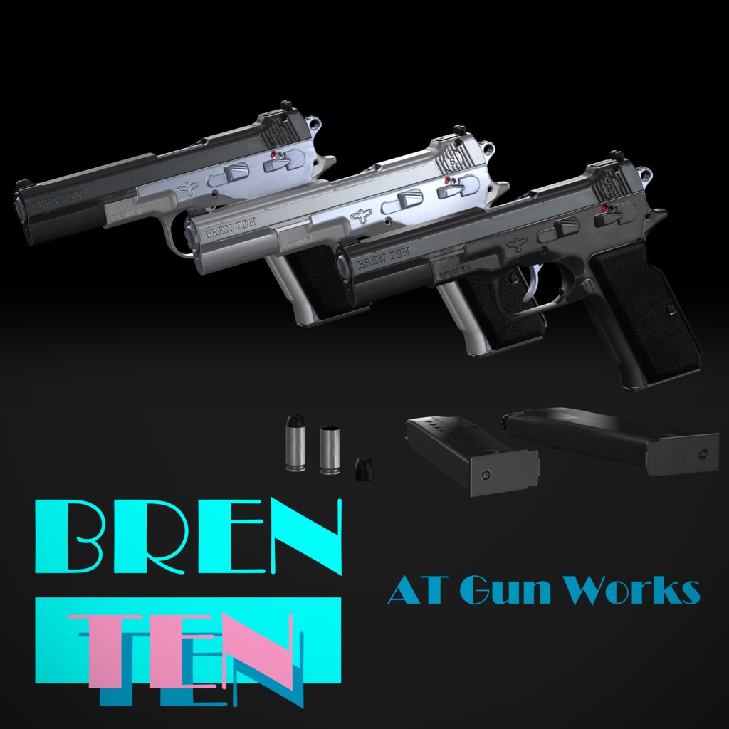 【VRChat想定】Bren Ten 10mm pistol