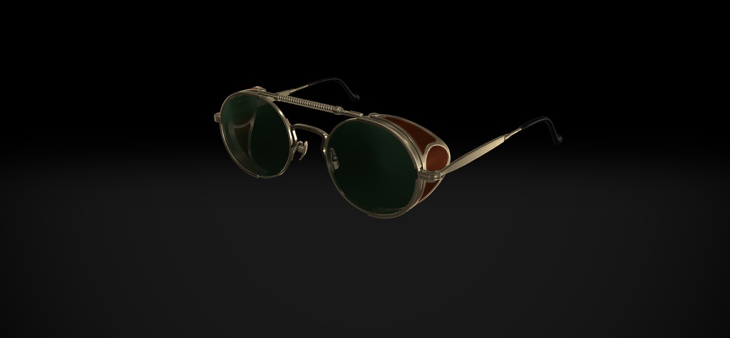 【VRChat想定】風防付きクラシックサングラス