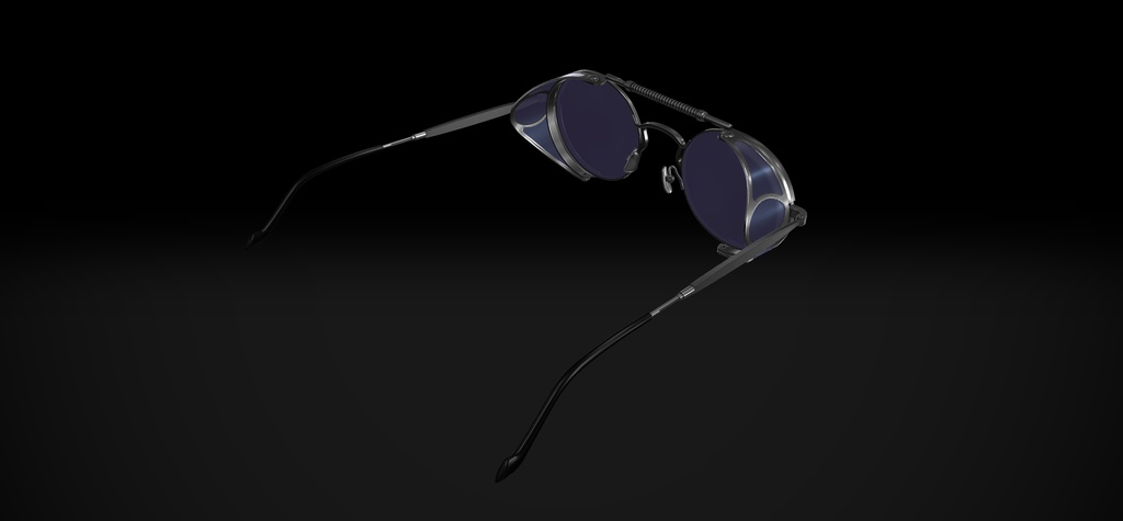 【VRChat想定】風防付きクラシックサングラス