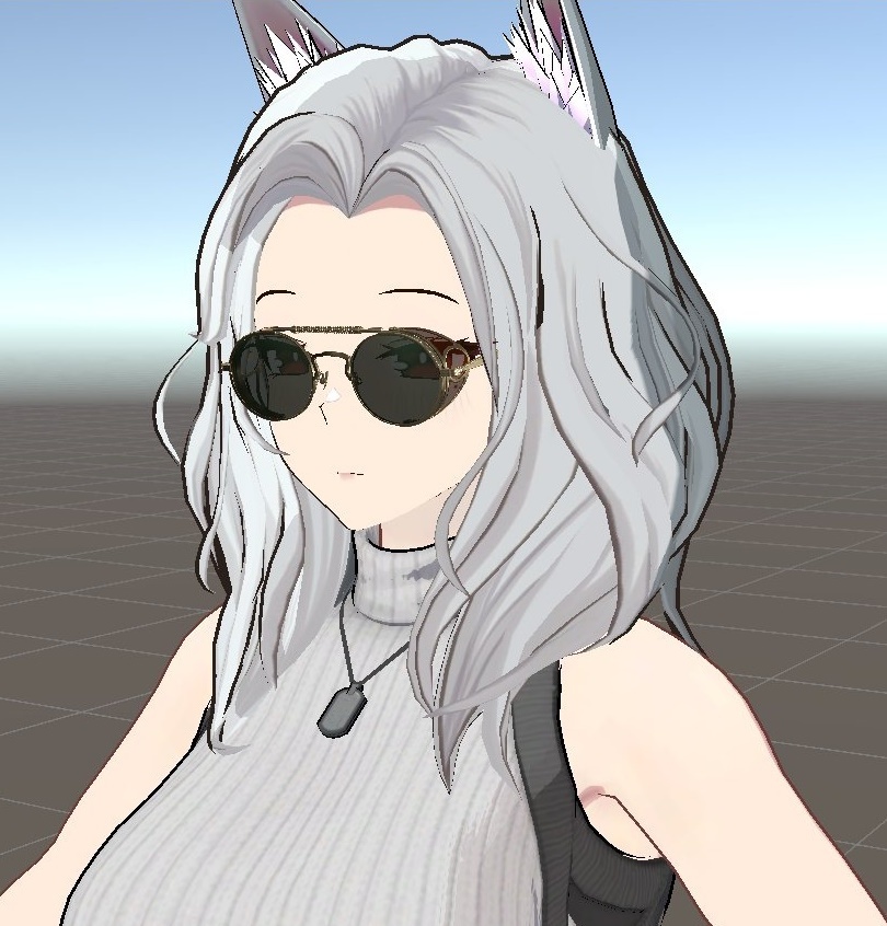 【VRChat想定】風防付きクラシックサングラス