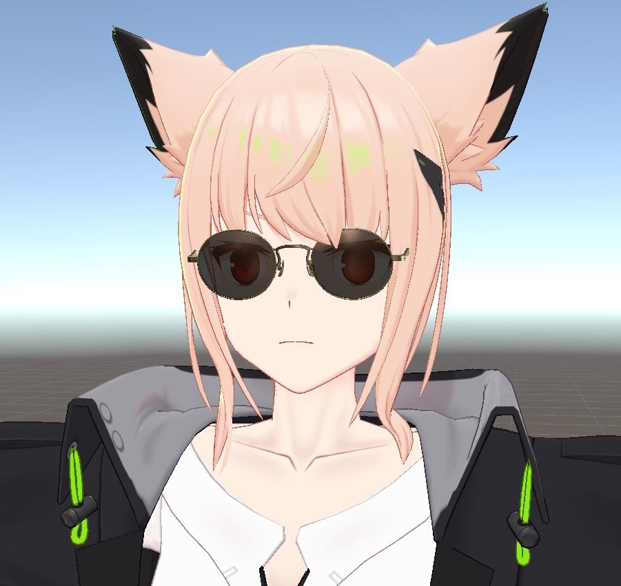 【VRChat想定】風防付きクラシックサングラス