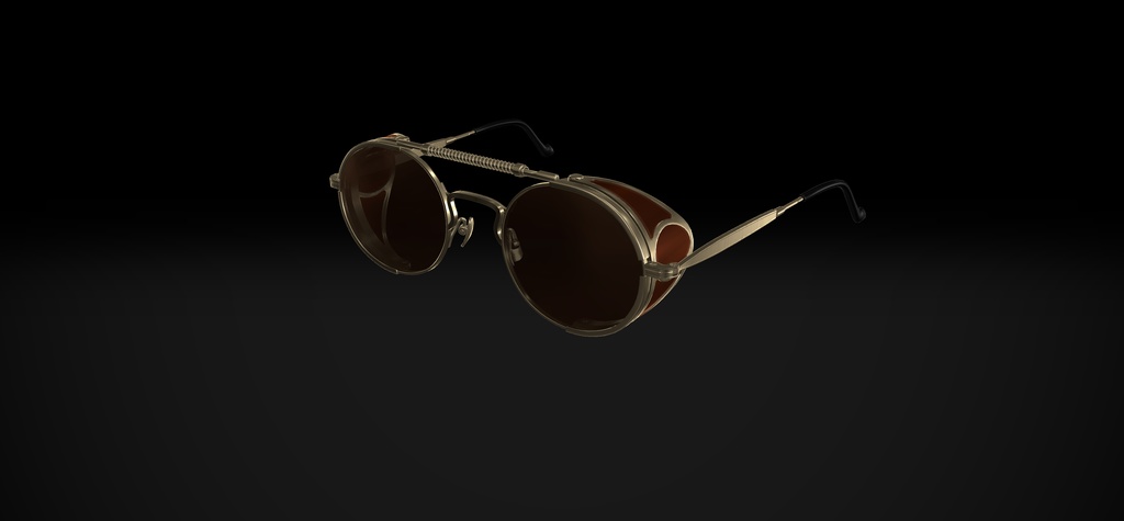 【VRChat想定】風防付きクラシックサングラス