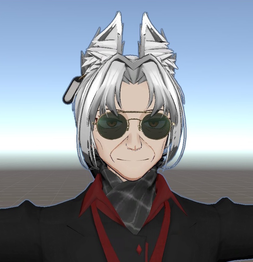 【VRChat想定】風防付きクラシックサングラス