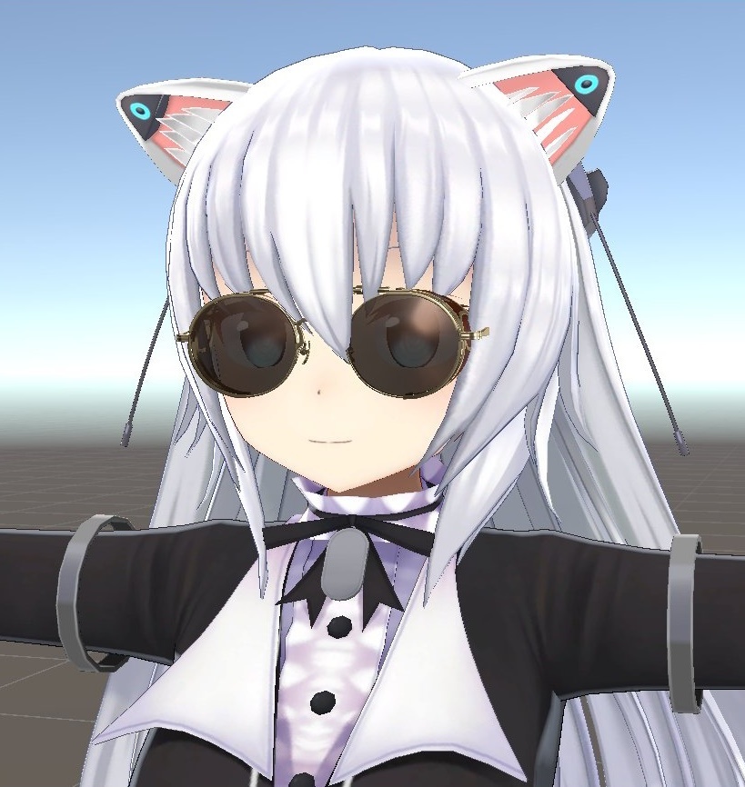 【VRChat想定】風防付きクラシックサングラス