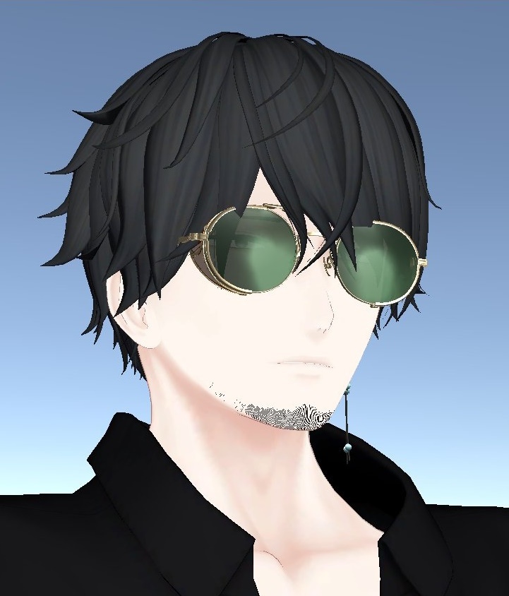 【VRChat想定】風防付きクラシックサングラス