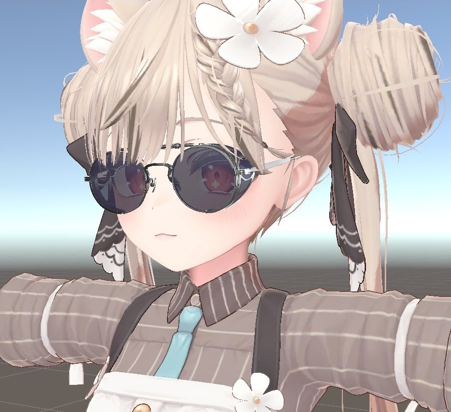 【VRChat想定】風防付きクラシックサングラス