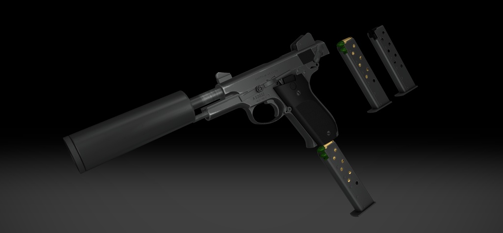 【VRChat想定】Mk22 Mod 0 Hush Puppy