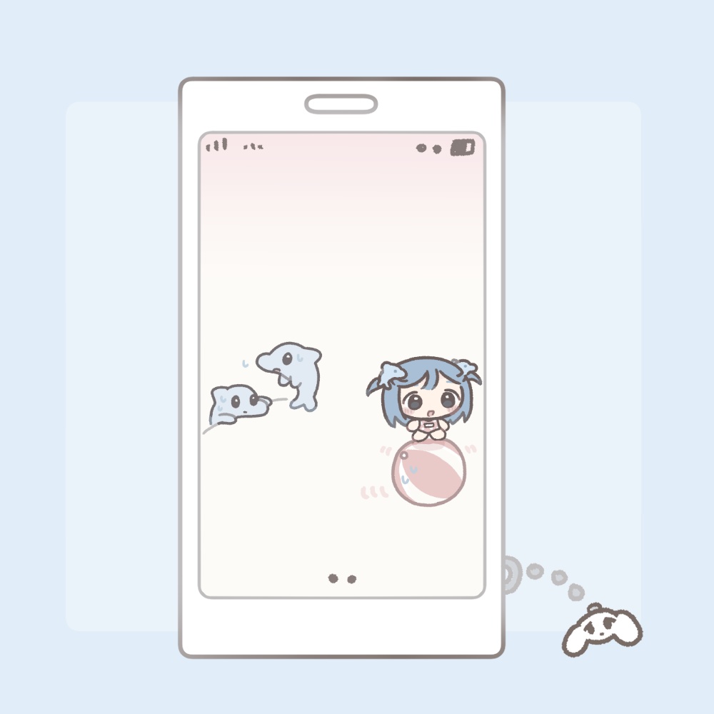 【スマホ壁紙】いるかとさむいちゃん