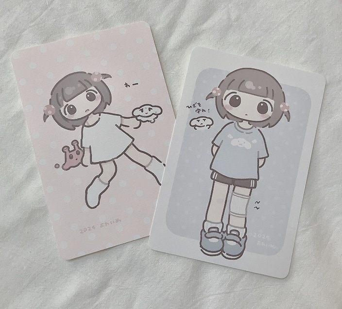 よわいぬのポストカード（全2種）