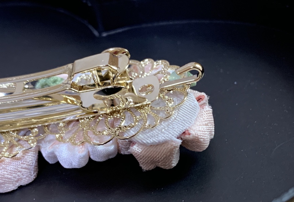 桜のバレッタ(マスクフックつき)