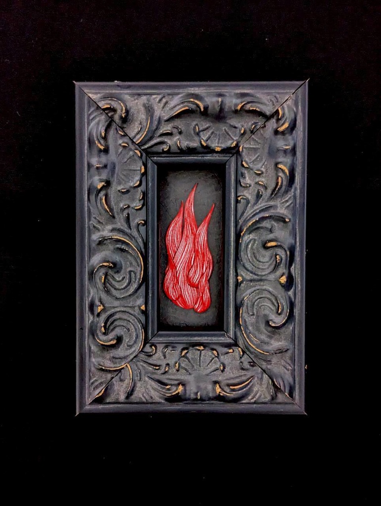 額装「迎え火」