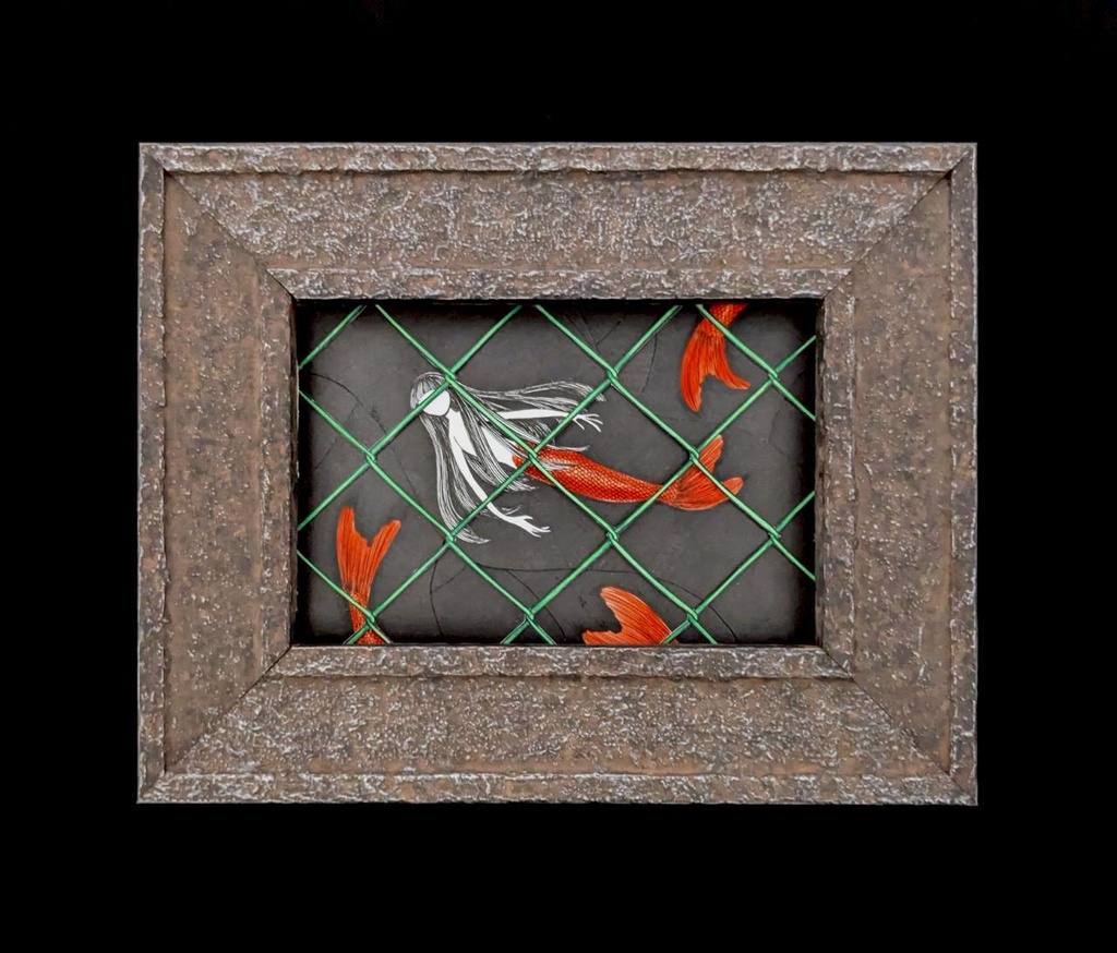 額装「家の近くの用水路」