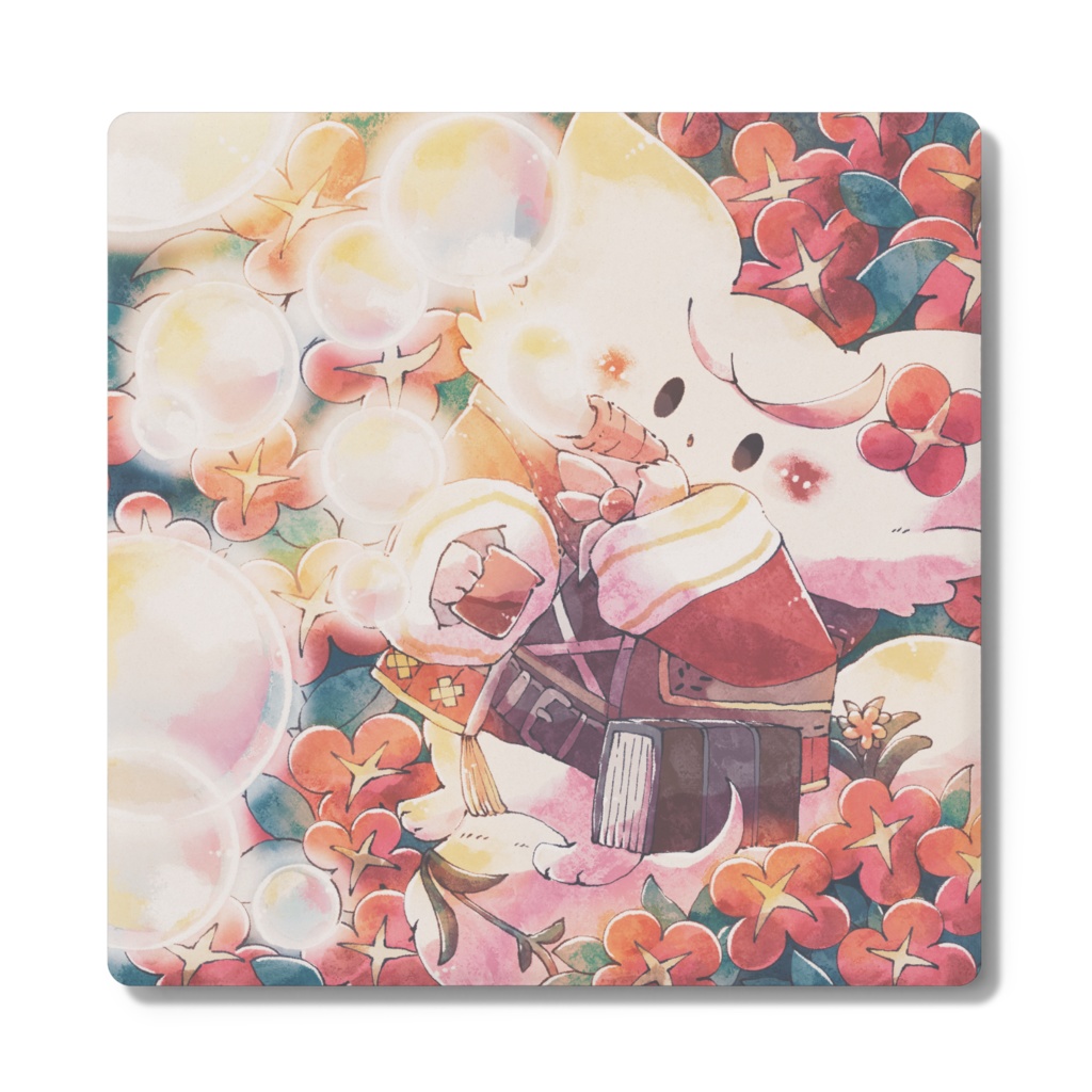 四角形コースター📚えどぐるみ