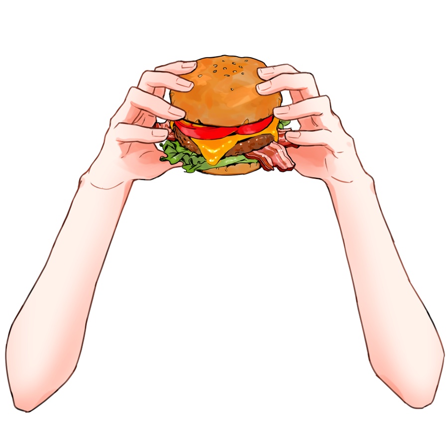 【無料版あり】ハンバーガーを持つ手