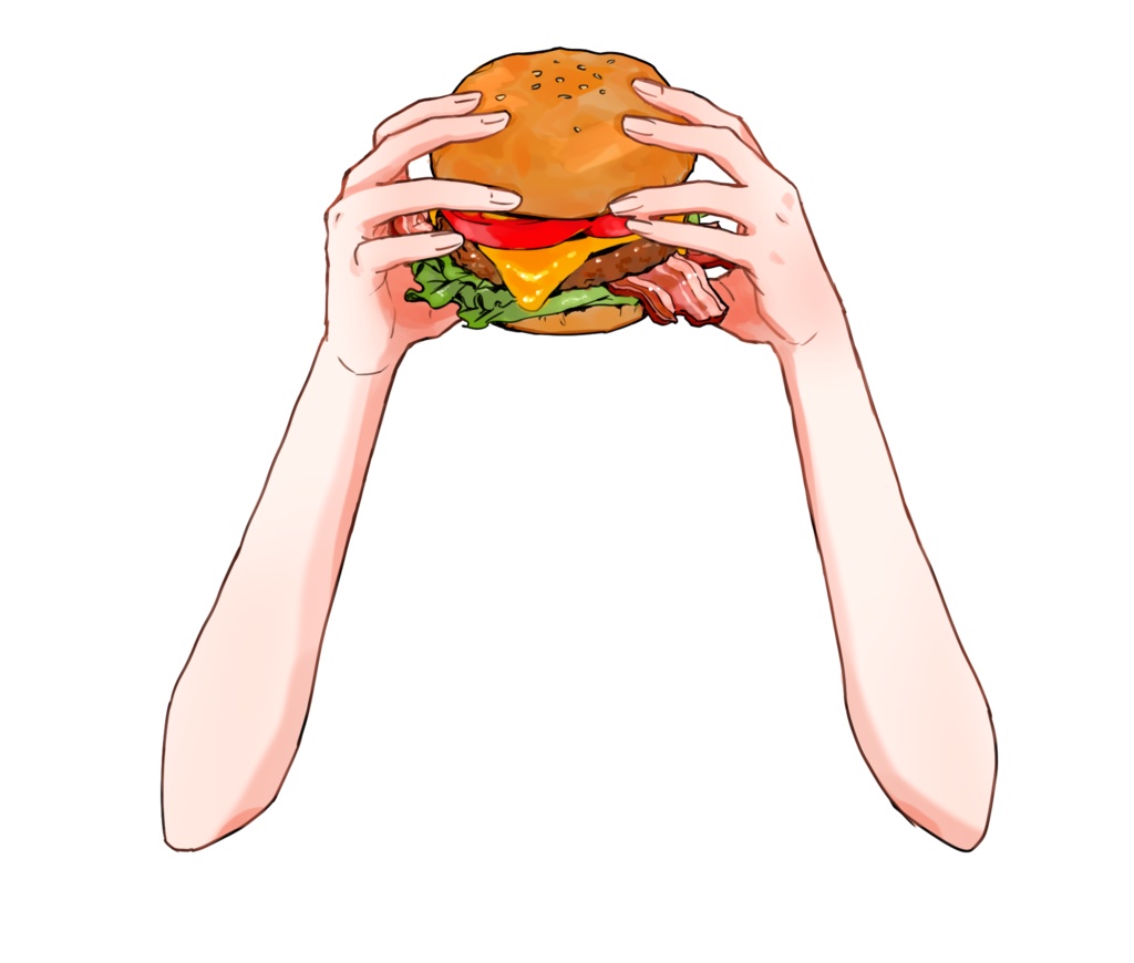 【無料版あり】ハンバーガーを持つ手