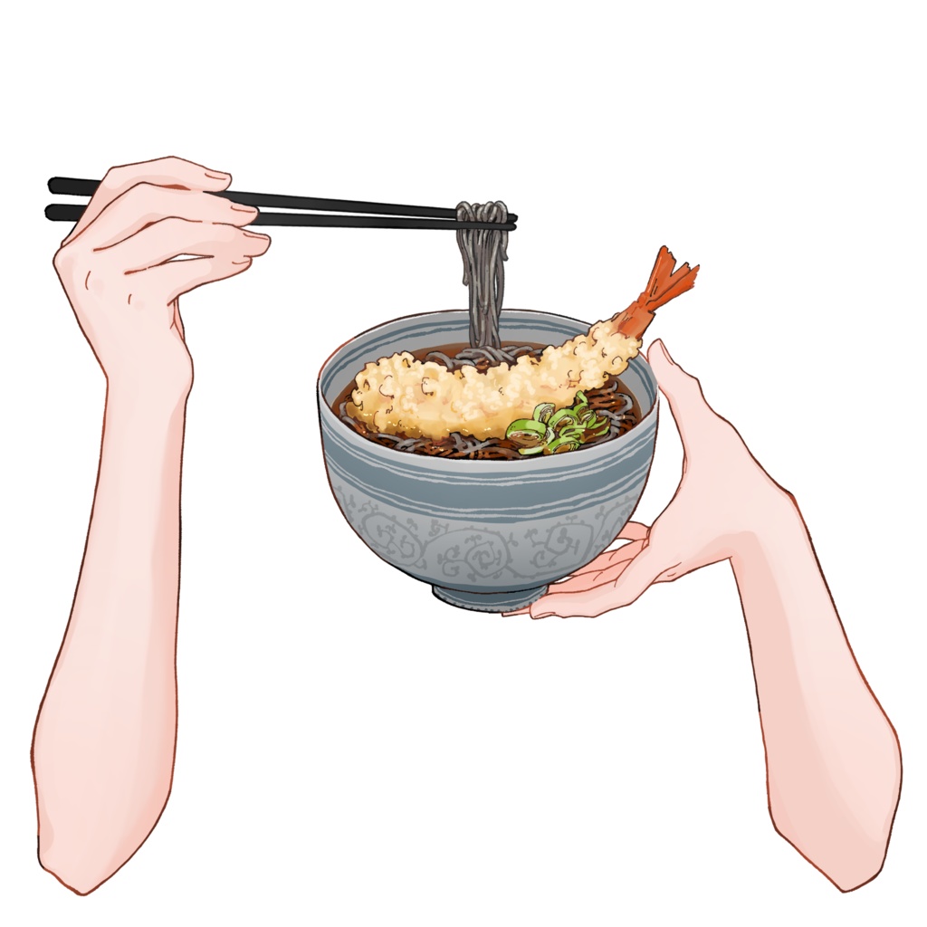 【無料版あり】蕎麦を持つ手