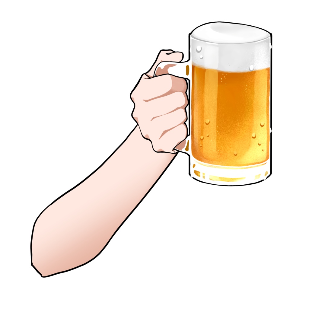 【無料版あり】ビールジョッキを持つ手