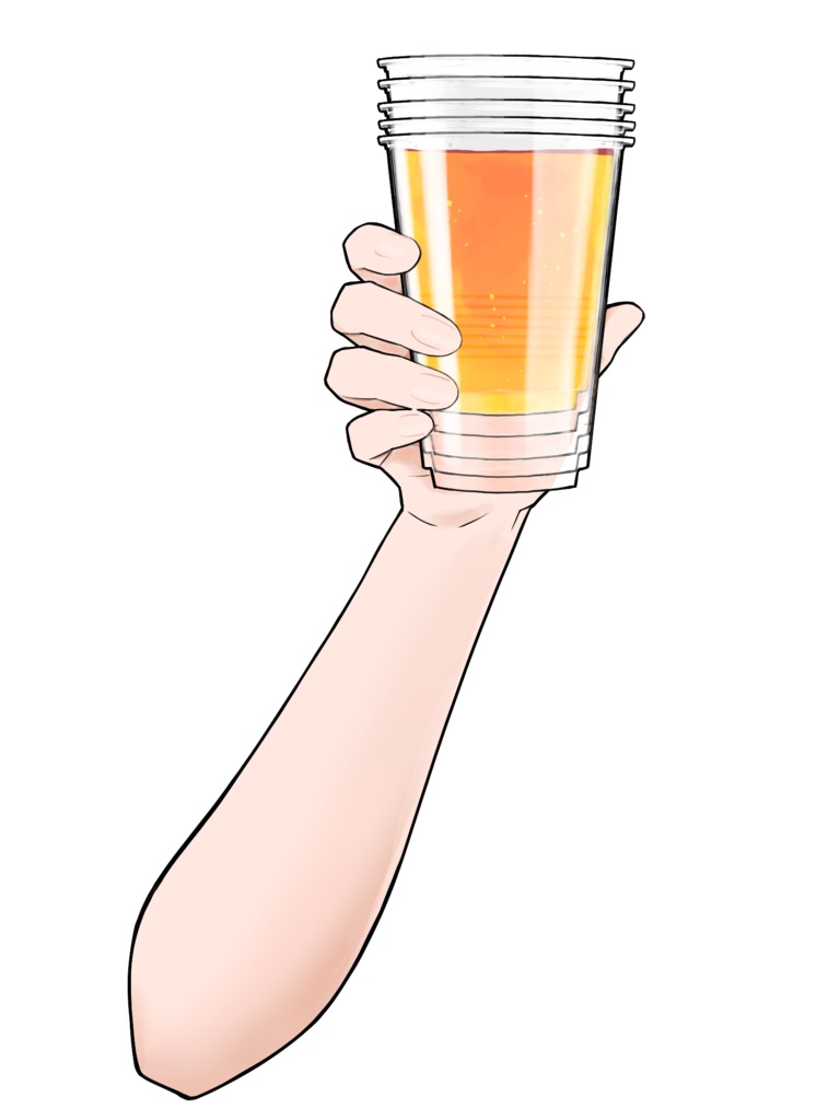【無料版あり】プラカップのビールを持つ手