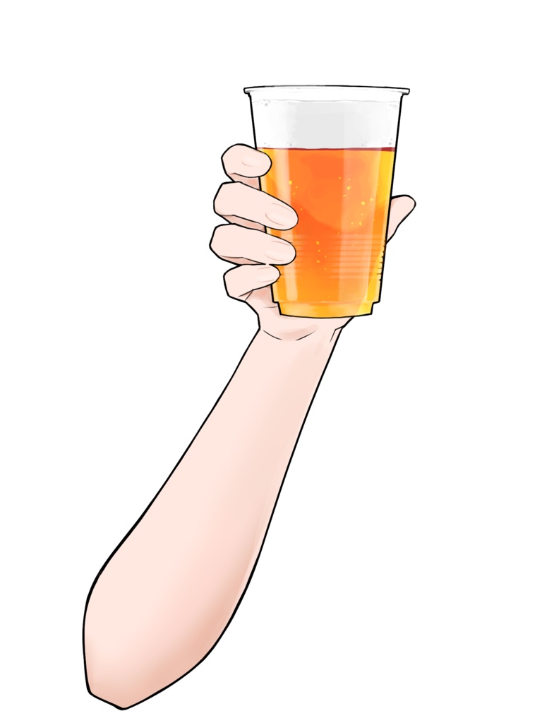 【無料版あり】プラカップのビールを持つ手