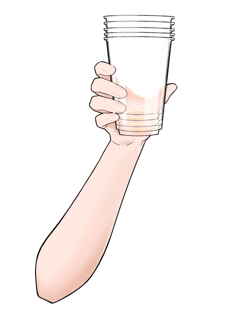 【無料版あり】プラカップのビールを持つ手