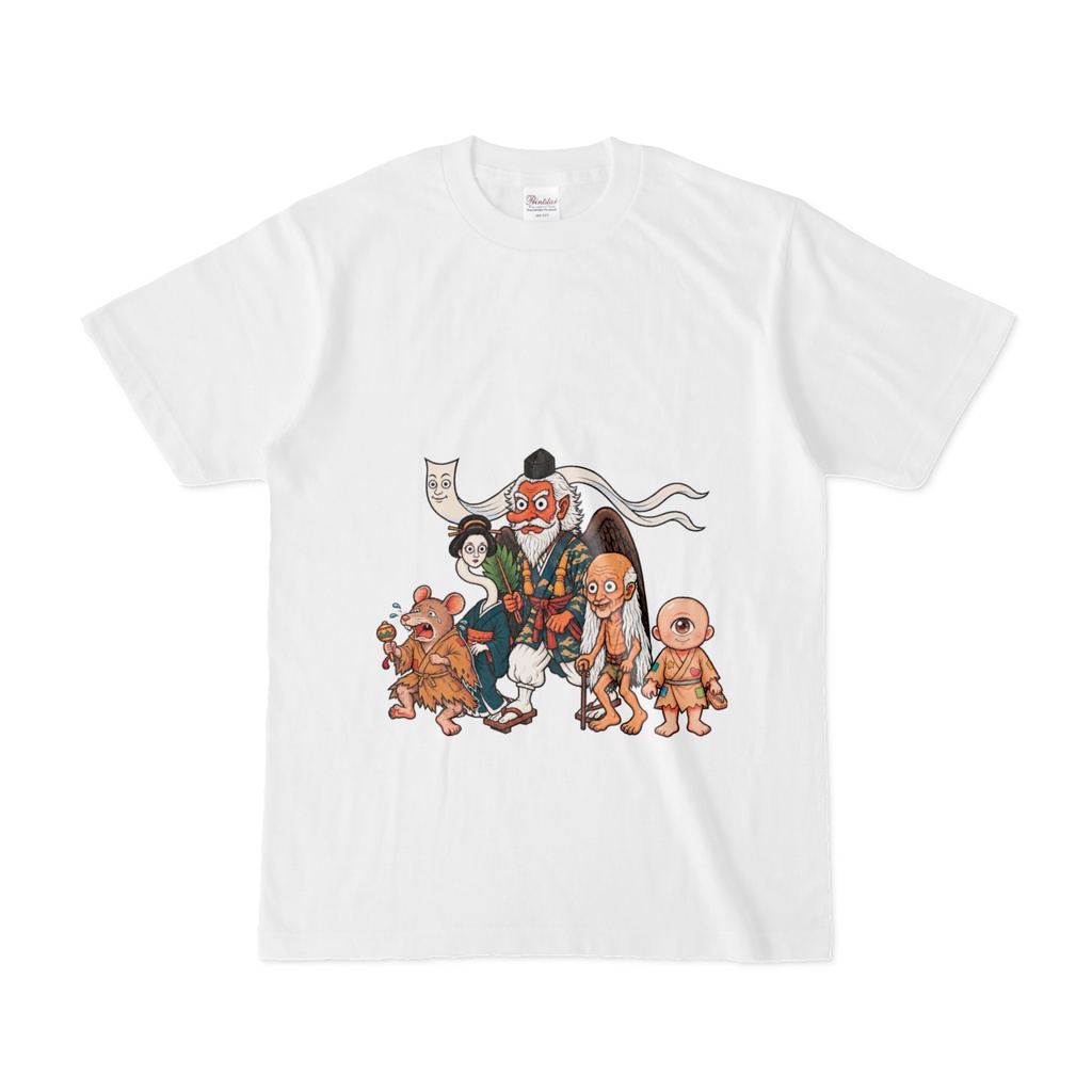 日本のかわいい妖怪たち カラス天狗 Tシャツ