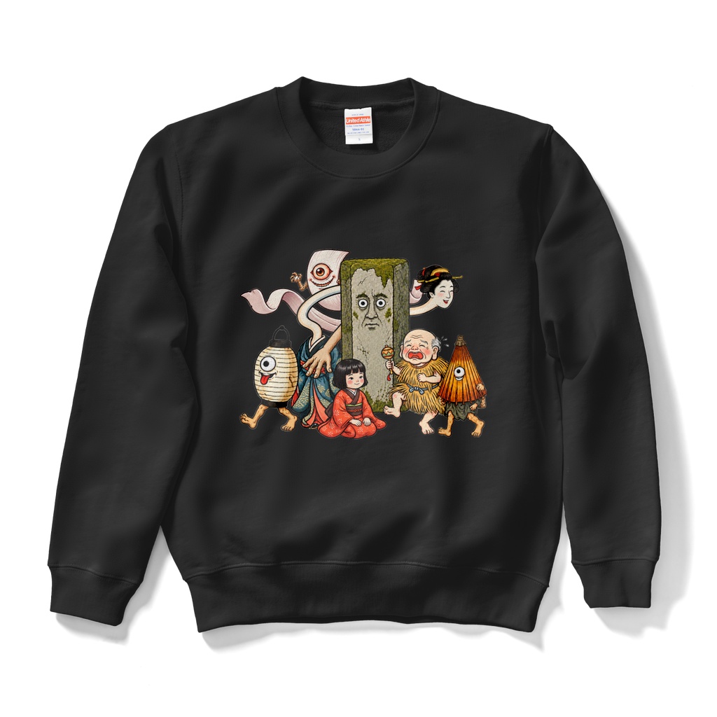 日本のかわいい妖怪たち　ヌリカベ　スウェット | Yokai Sweatshirt