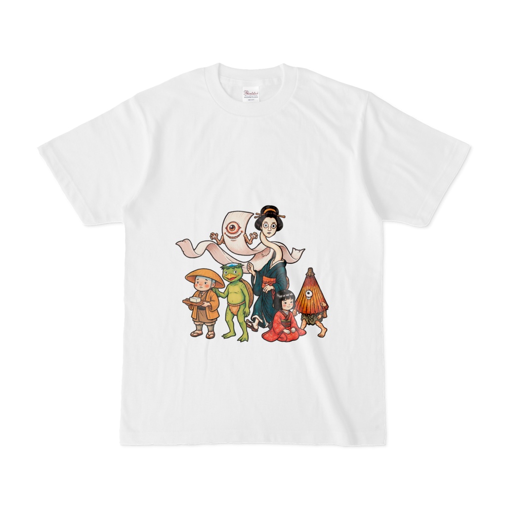 日本のかわいい妖怪たち ろくろ首 Tシャツ