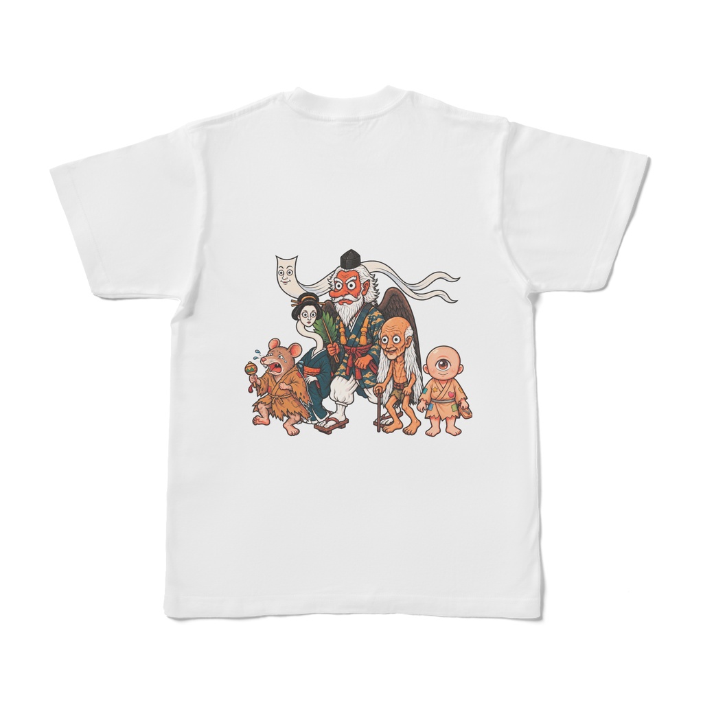 日本のかわいい妖怪たち カラス天狗 Tシャツ