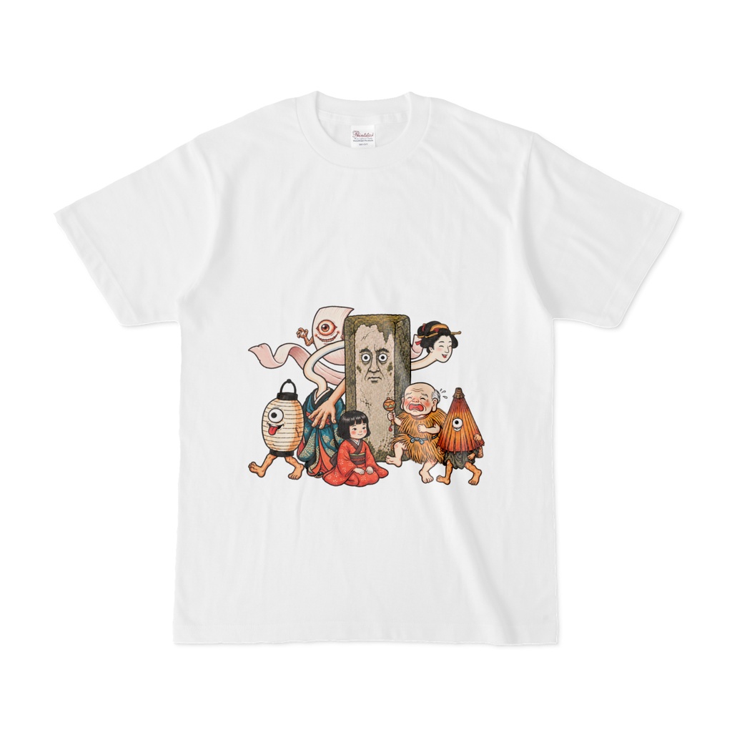 日本のかわいい妖怪たち ヌリカベ Tシャツ