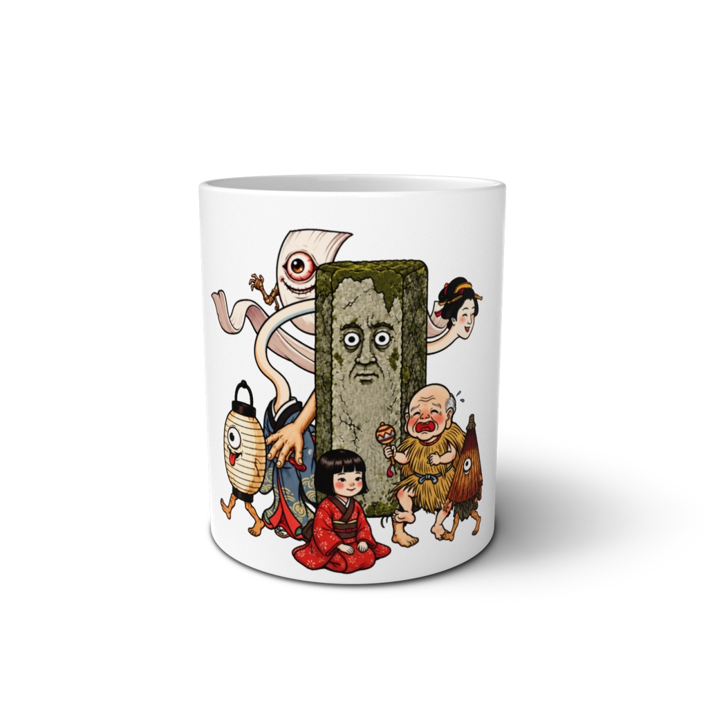 日本のかわいい妖怪たち マグカップ |Cute Japanese Yokai Nurikabe Mug