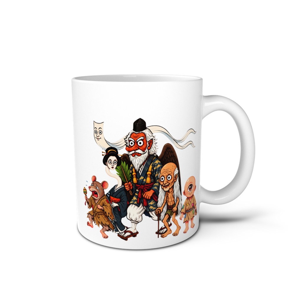 日本の妖怪 妖怪大集合マグカップ | Cute Japanese Yokai Mug Krasutenngu