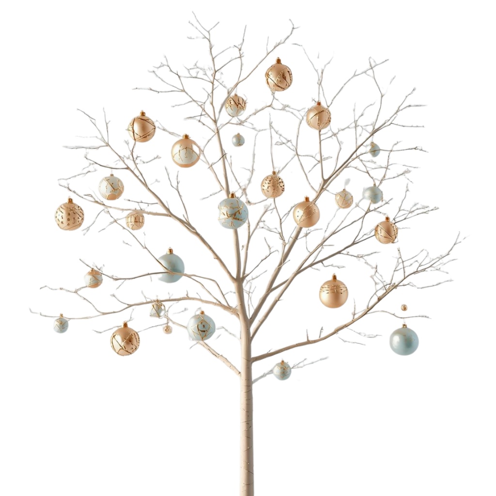 パステルカラーの可愛い海外クリスマスツリークリップアート(全10種/PNG)