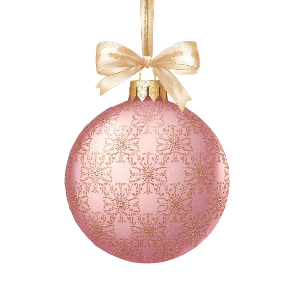 海外パステルクリスマスオーナメントコレクション(PNG背景透過)