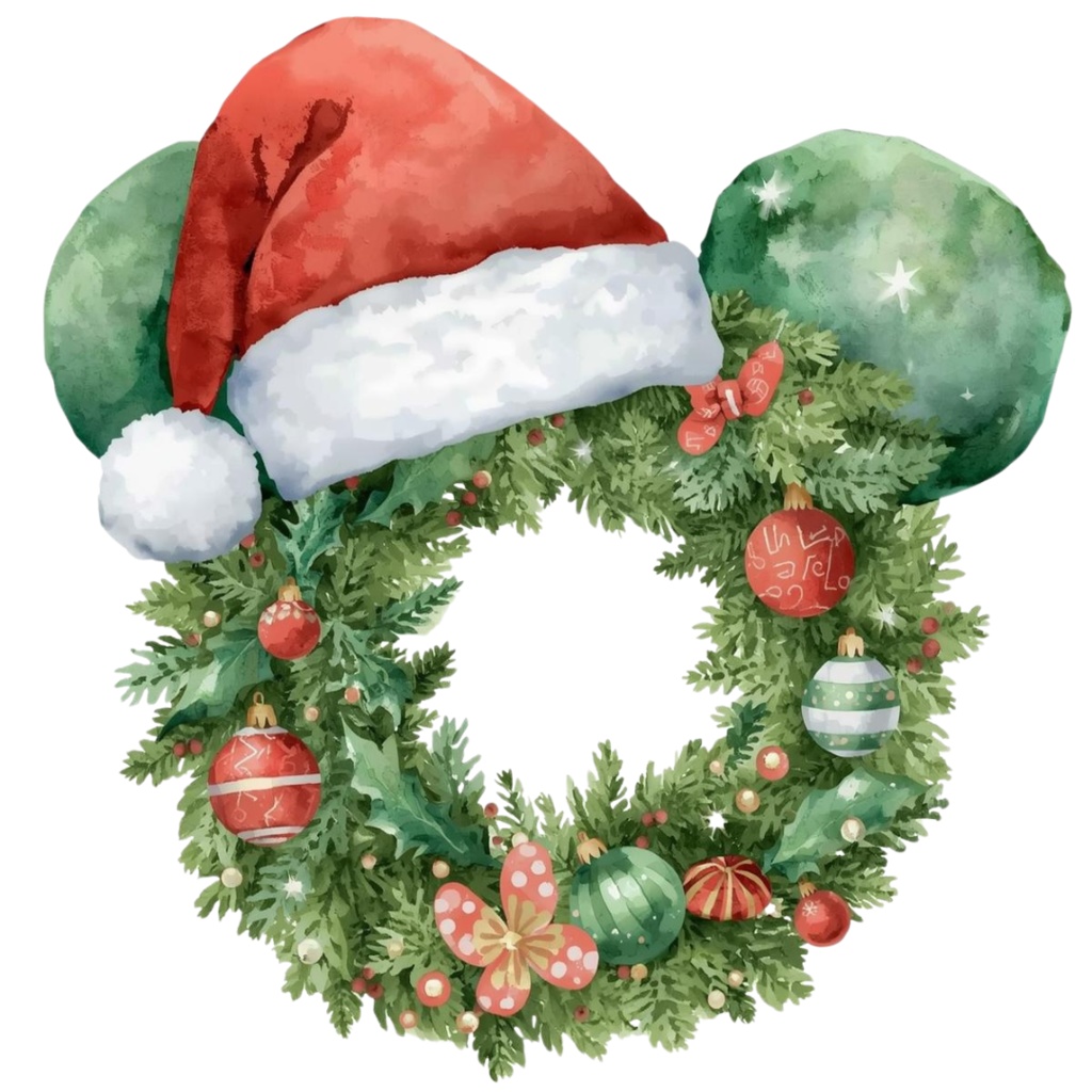 🎄海外パーククリスマスシリーズ|水彩風クリップアート(全10種・PNG背景透過)