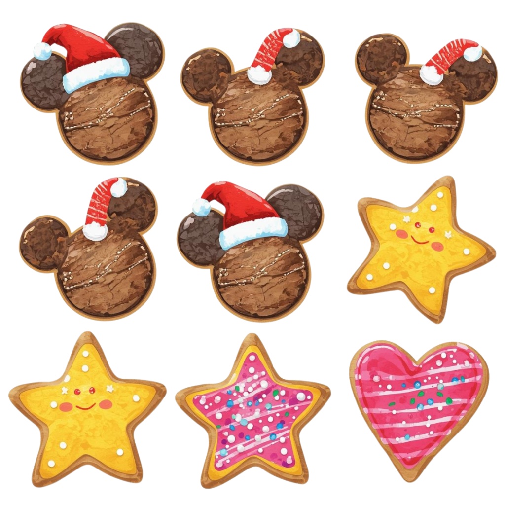 🎄海外パーククリスマスシリーズ|水彩風クリップアート(全10種・PNG背景透過)