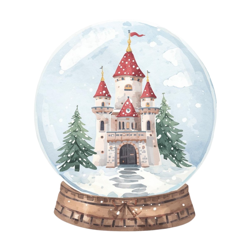 🎄海外パーククリスマスシリーズ|水彩風クリップアート(全10種・PNG背景透過)