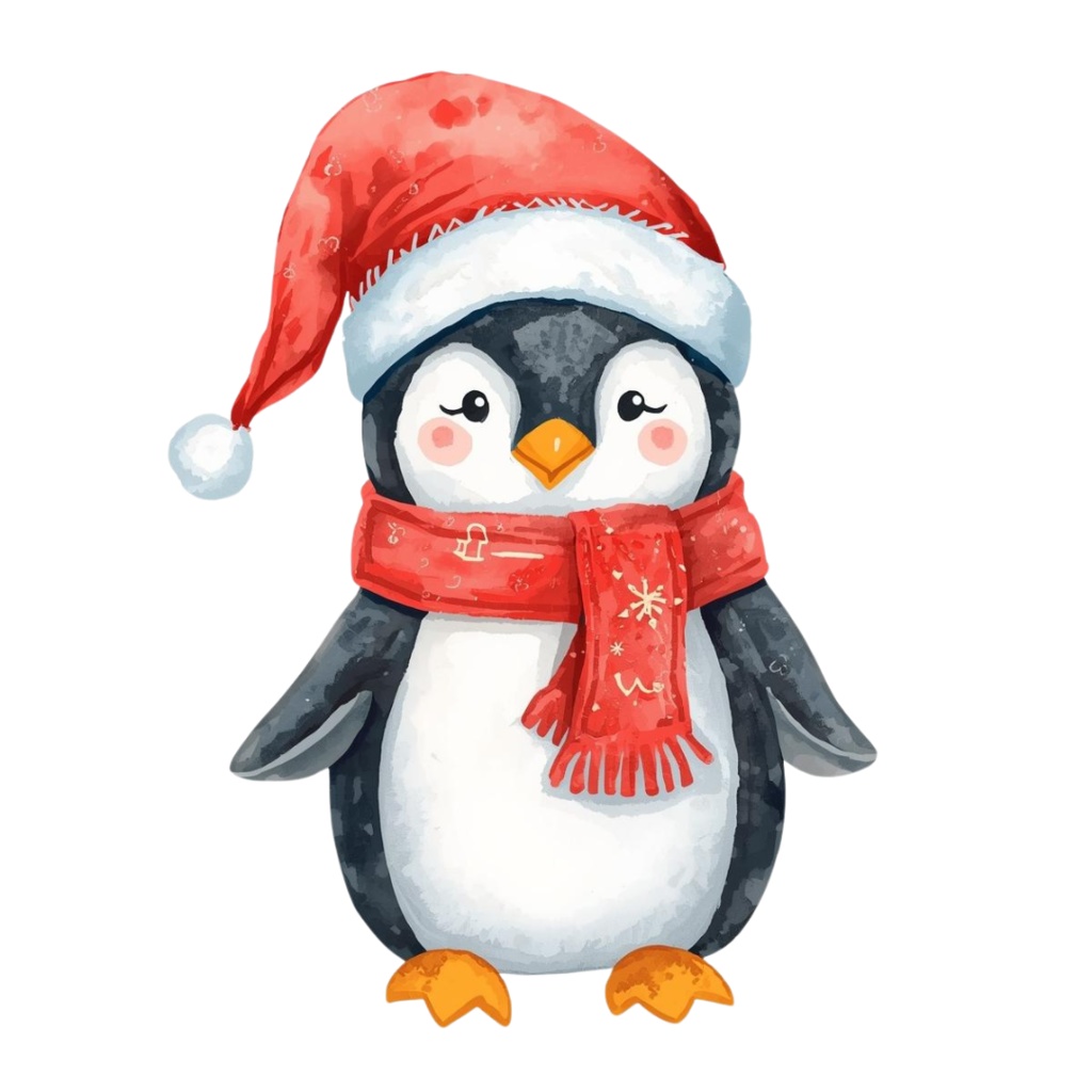 🎄海外パーククリスマスシリーズ|水彩風クリップアート(全10種・PNG背景透過)