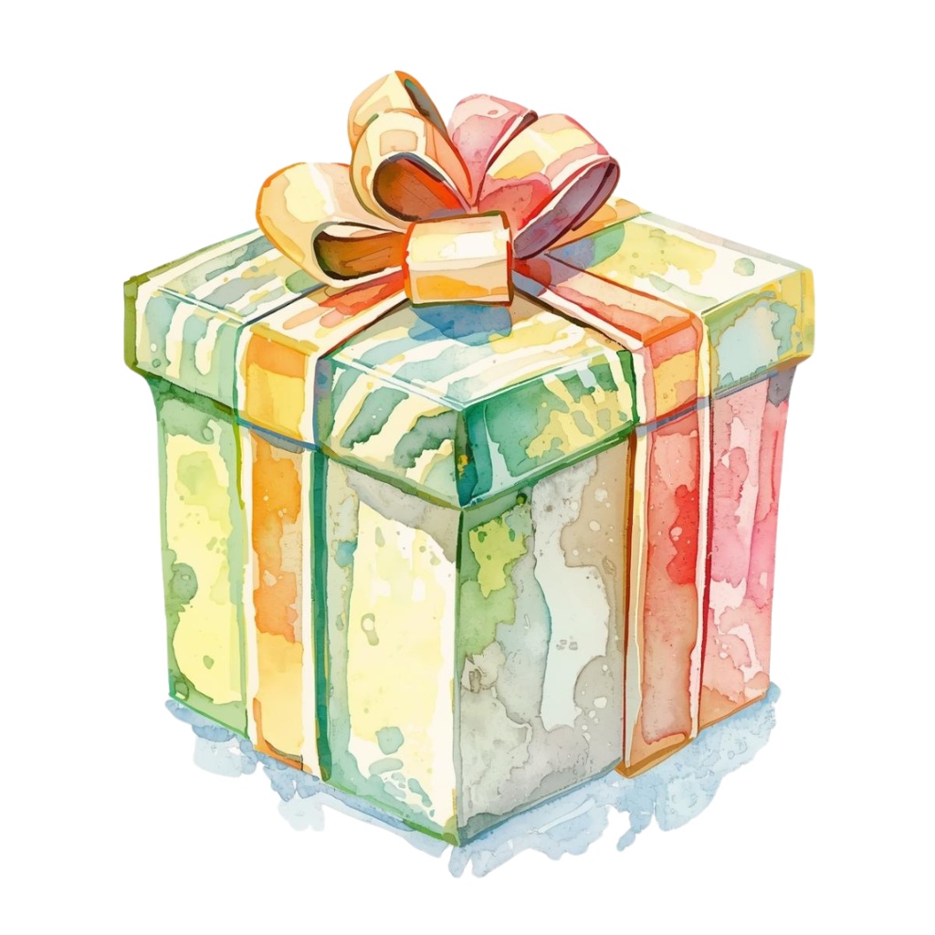 🎄海外パーククリスマスシリーズ|水彩風クリップアート(全10種・PNG背景透過)