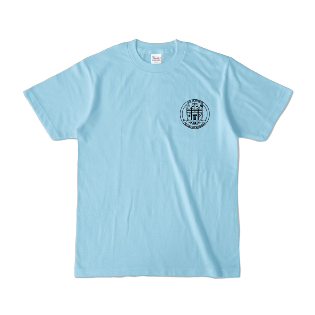 漫画に出てくる架空シティのロゴTシャツ「デュアリス13区」職員Tシャツ。