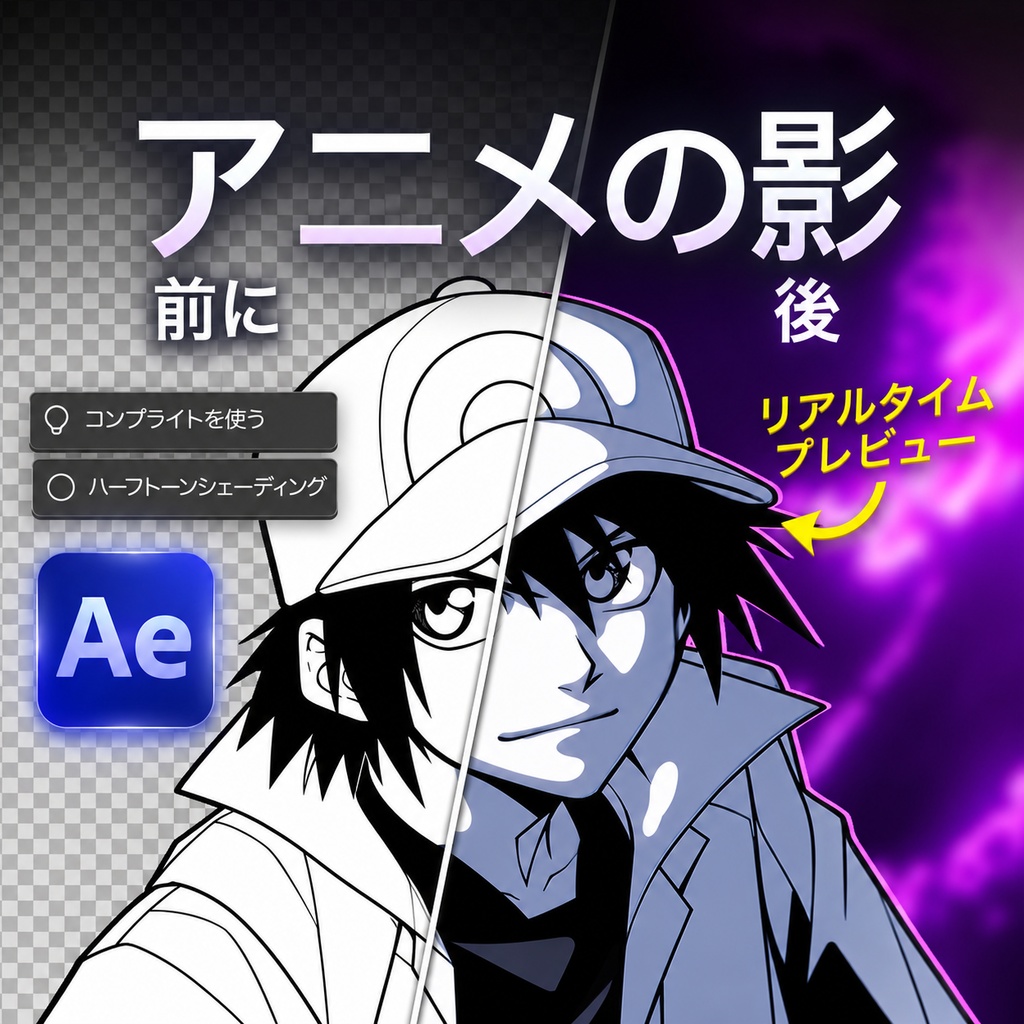 【After Effects Plugin】Efecs AnimeShadow｜アニメ・漫画向けセルシェーディング＆ライティング