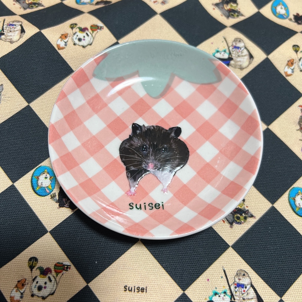 クロクマハムスターのお皿 ピンク